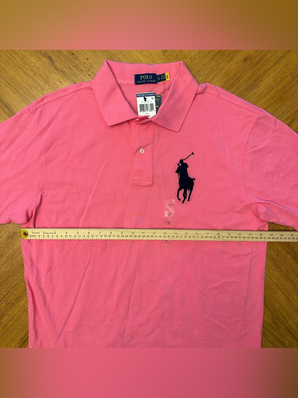 Polo Ralph Lauren Polo Shirt Men's Size LT Pink Big Pony Preppy BIG & TALL - Picture 6 of 11
